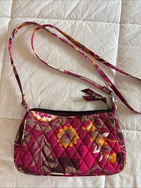 Vera Bradley Pink Floral Quilted Shoulder Bag Summer Vacation